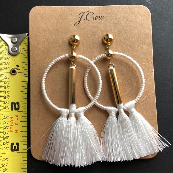 NWT J. Crew Tassel hoop earrings - Picture 4 of 7
